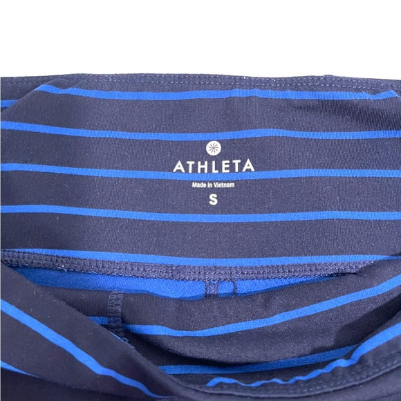 Athleta Leggings Blue Striped Size Small Navy Blue Pull On Athletic Leggings - Picture 5 of 10